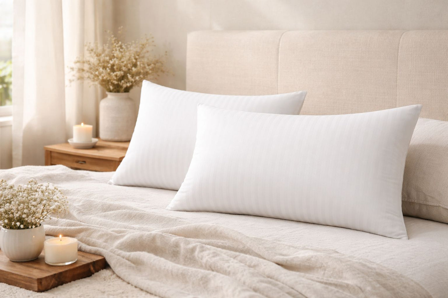 Lemon Pillow Pair – Soft & Supportive Daily Comfort Pillows (Set of 2) | Home Gear