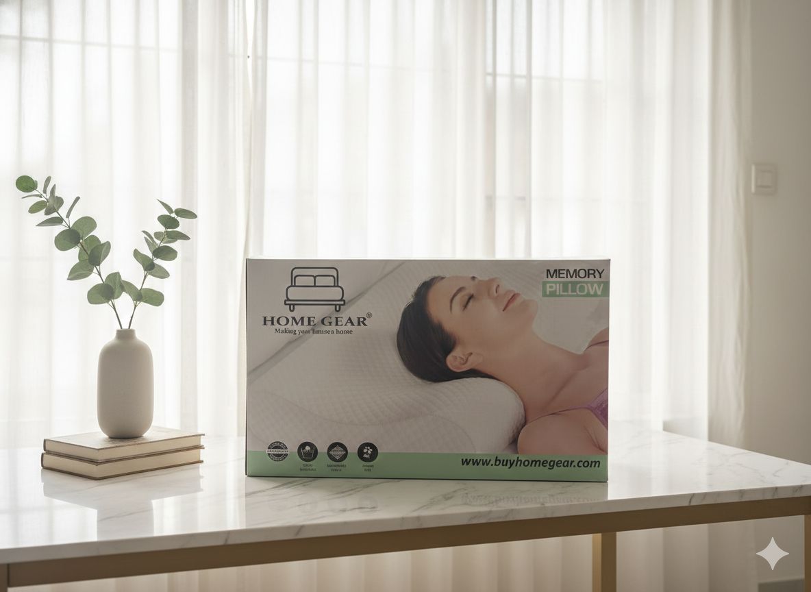 Home Gear Slim Memory Pillow – Ergonomic Low-Profile Support