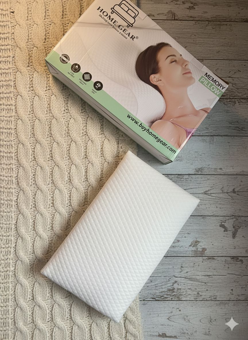Home Gear Slim Memory Pillow – Ergonomic Low-Profile Support